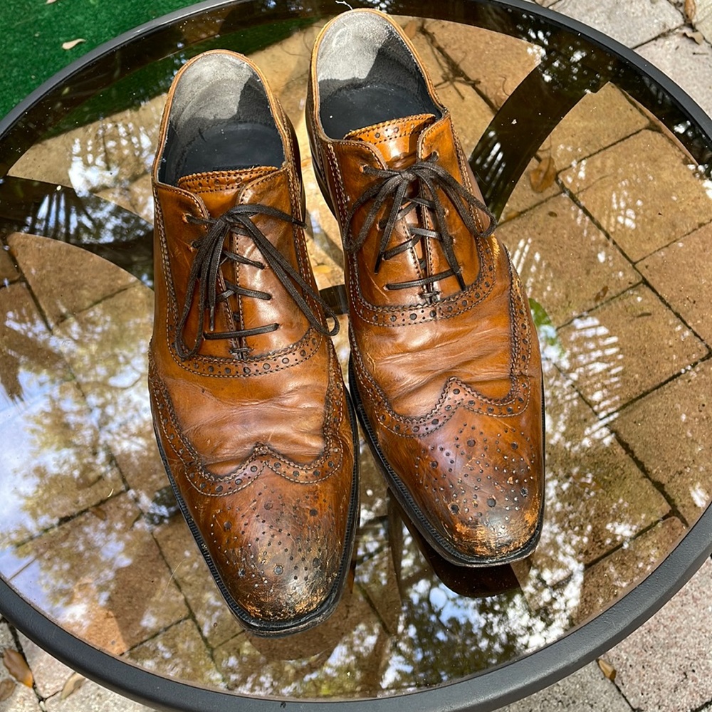 To Boot New York Leather Wing Tip Boots